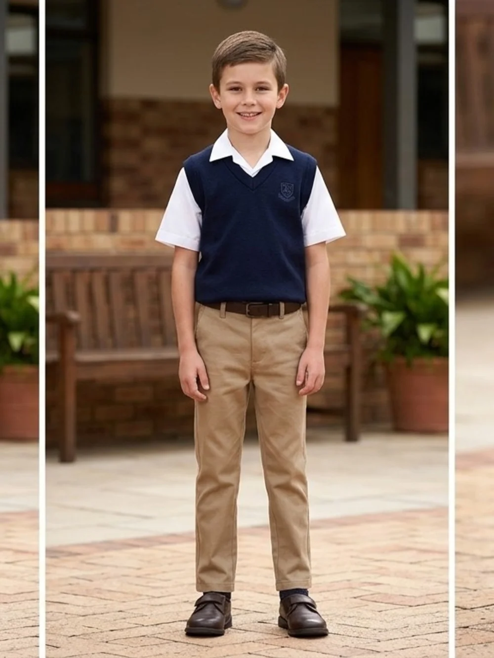 GAP Kids Uniform Chino Pants Khaki size 10 Unisex Design Button Cinch Adj. Waist